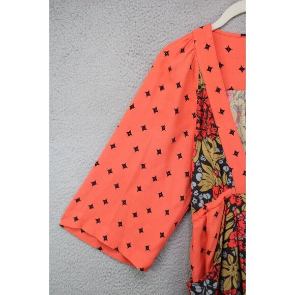 Free People 3/4 Wide SleeveTilla Mini Babydoll Dress-Size XS-BOHO - Picture 4 of 11